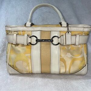 Coach Yellow and Cream Handbag